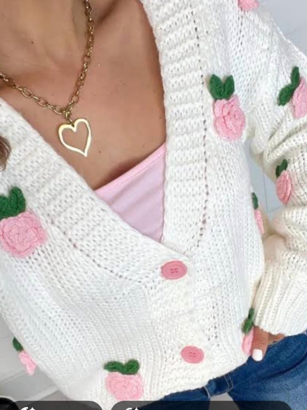 Mainstrip 3D flower cardigan